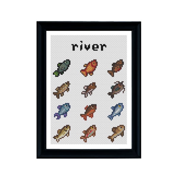 Stardew Valley - River Fish Cross Stitch Pattern