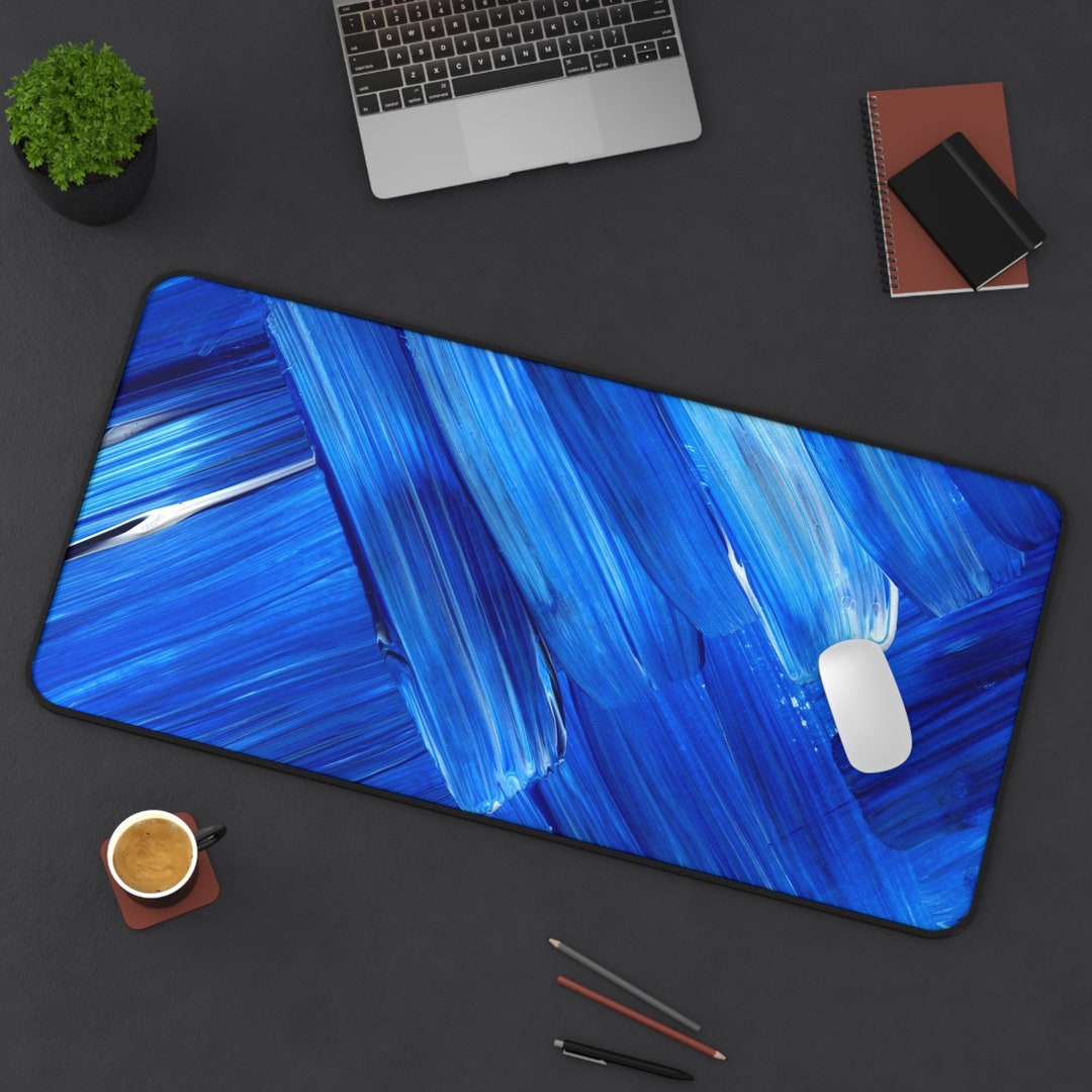 Blue Desk Mat Aesthetic Desk Decor Etsy