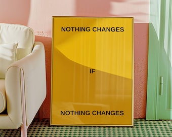 Póster con cita motivacional, arte de pared amarillo, impresiones de afirmaciones positivas, arte de pared con cita, impresiones retro, arte moderno para el hogar, arte de pared inspirador