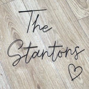 Wire Family Name Sign, Family Name Wall Art, Wire Words, Personalised Surname, Custom Wire Words, Wire Wall Art, Personalised Wall Sign,Gift