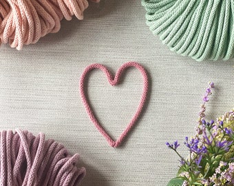 Knitted Wire Heart | Wire Wall Art | Wire Shapes, Heart Wall Art, Girls Bedroom, Nursery Decor, Hanging Heart, Flat Lay Prop, Letterbox Gift