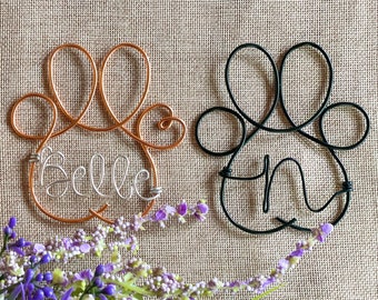 Wire Name Paw Print | Personalised Dog Gift | Wire Wall Art | Paw Print | Pet Lovers Gift | Dog Gift | Cat Gift | Pet Gifts | Custom Dog Art