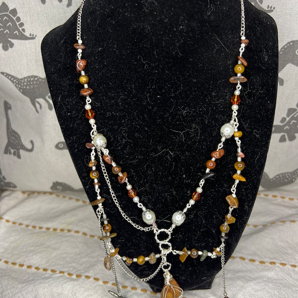 Handmade crystal clutter necklace