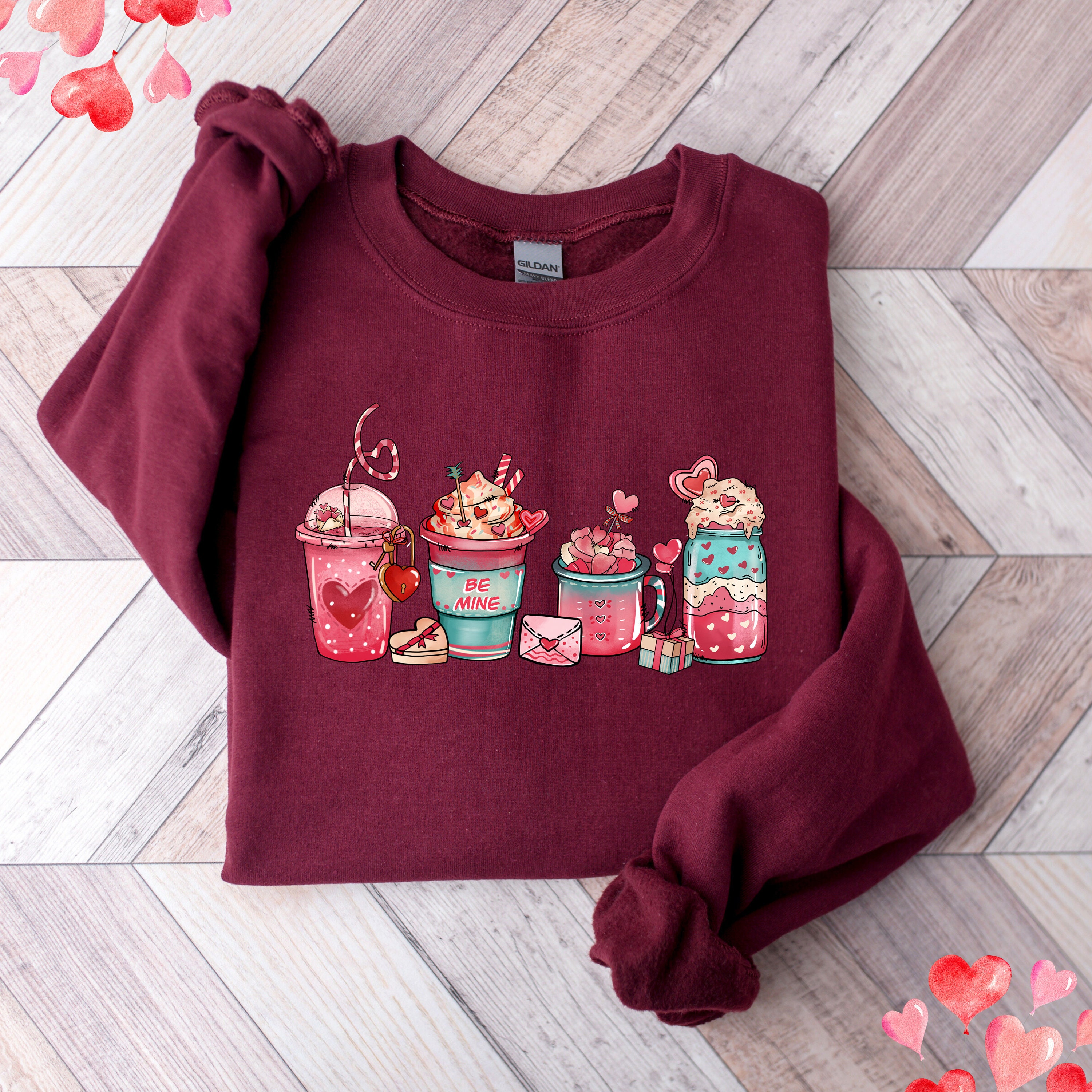 Valentine's Day BE MINE Heart Long Sleeve Sweatshirt