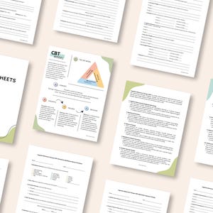 CBT Printable Worksheets for Teens &amp; Adults, PDF Download, for ...
