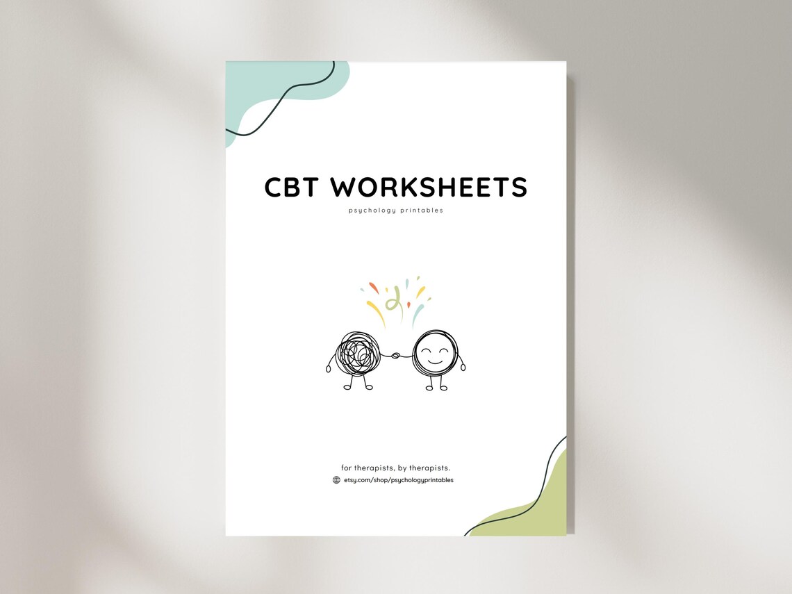 CBT Printable Worksheets for Teens &amp; Adults, PDF Download, for ...