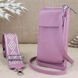 Bolsa de couro para celular com carteira, bolsa multifuncional para celular com alça de ombro, bolsa de ombro crossbody para mulheres, capa de couro para iPhone 16