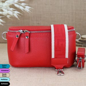 Women&#39;s leather fanny pack with 2 straps, crossbody shoulder bag, leather shoulder bag, handbag for women in different colors, gift