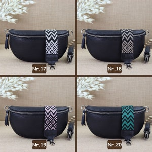 Schwarz Bauchtasche Leder für Frauen mit 2 Riemen, Leder Schultertasche, Crossbody Tasche mit verschiedenen Größen, Geschenk für sie Bild 10