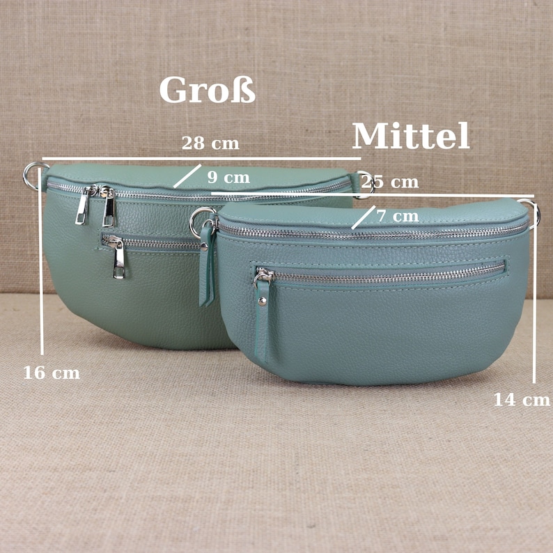 Leather shoulder bag for women in different colors and sizes, fanny pack with patterned strap, leather shoulder bag crossbody bag image 2