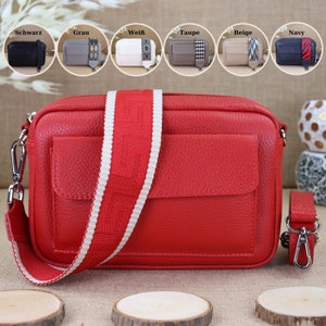 Leather shoulder bag with 2 straps for women, ladies leather bum bag, crossbody bag in different colors, shoulder bag, leather bag