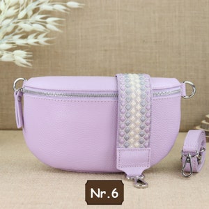 Sac banane en cuir violet pour femme avec 2 sangles, sac à bandoulière en cuir, sac à bandoulière, sac ceinture avec sangles, sac à bandoulière en cuir pour femme Lila Nr.6