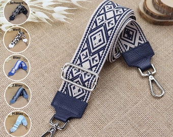 Leather Bag Straps for Women, Patterned Leather Straps for Bags with Silver Hardware, Wide Shoulder Strap for Ladies, Valentine's Day