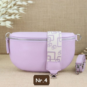 Sac banane en cuir violet pour femme avec 2 sangles, sac à bandoulière en cuir, sac à bandoulière, sac ceinture avec sangles, sac à bandoulière en cuir pour femme Lila Nr.4