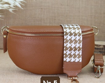 Leather Shoulder Bag With Gold Zipper, Fashionable Shoulder