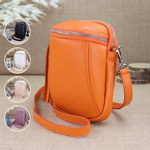 Kleine Leder Schultertasche mit 2 Riemen für Frauen, Lederhandtasche, Damen Umhängetasche, Leder Crossbody Bag, Geschenke für die Freundin
