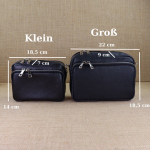 Leder Bauchtasche mit 2 Riemen für Frauen, Damen Leder Schultertasche, Crossbody Tasche in verschiedenen Farben und Größen, Geschenk für sie zdjęcie 2