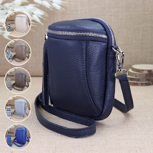 Kleine Leder Umhängetasche Damen – Crossbody Tasche mit 2 Riemen, Schultertasche, Lederhandtasche, Geschenk Freundin, Valentinstag