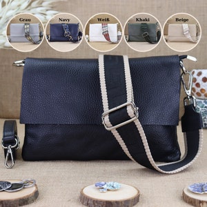 Leather bum bag with 2 straps for women, ladies leather shoulder bag, crossbody bag in different colors and sizes, shoulder bag