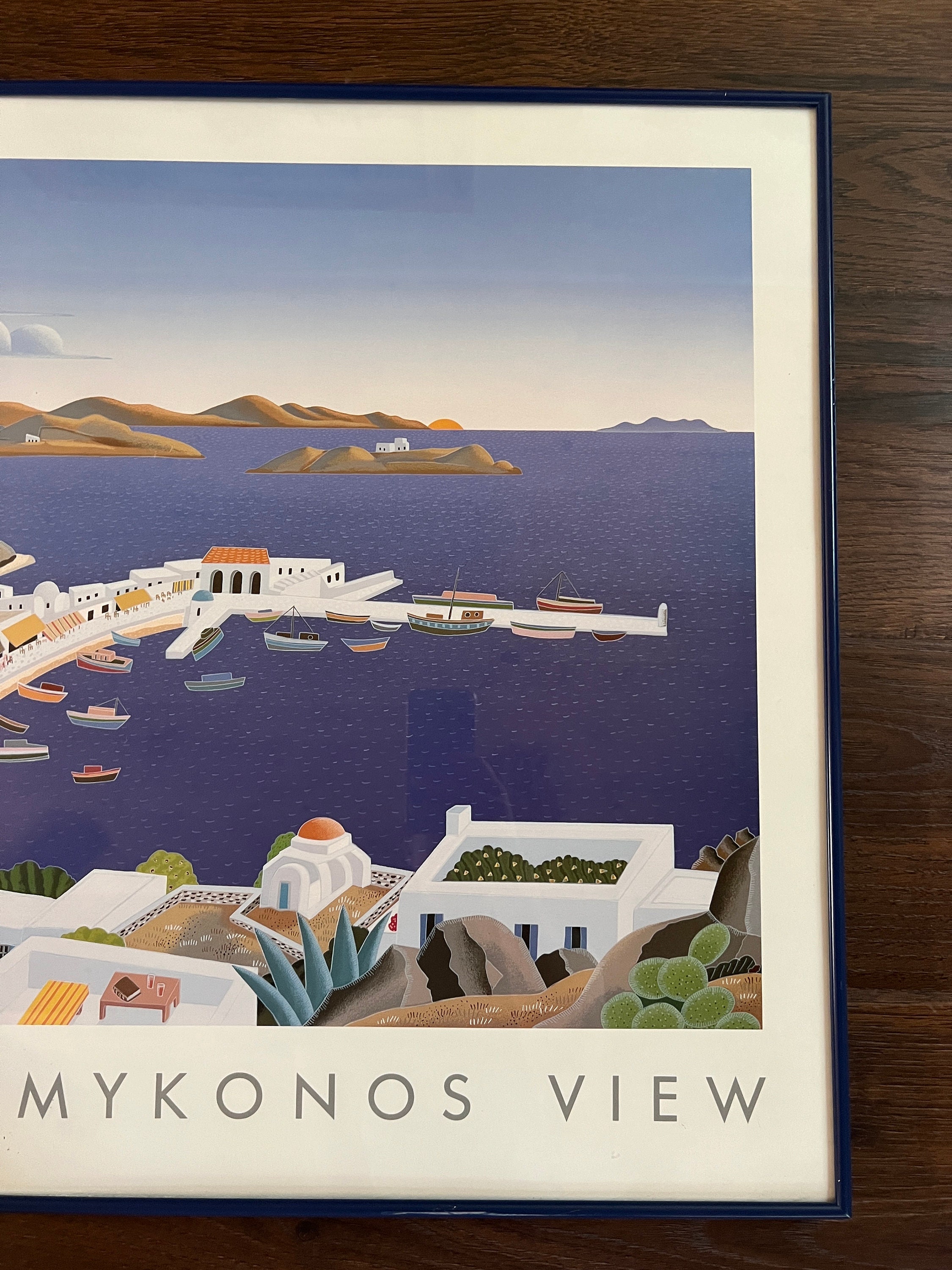Vintage Thomas Mcknight • Mykonos View • Framed 1980s Poster