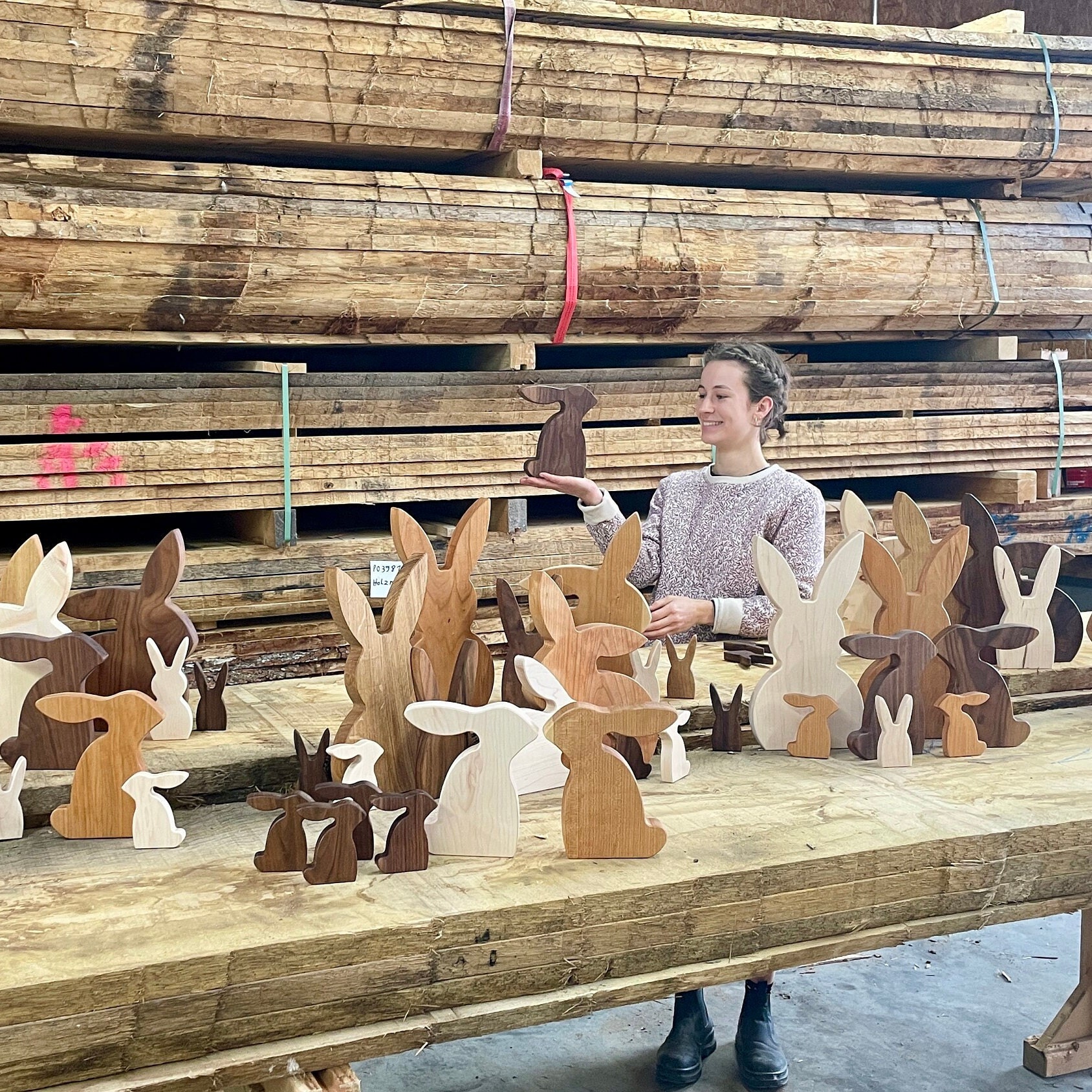 Osterhase aus Holz unsere Osterdeko eignet sich als Ostergeschenk oder