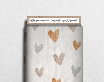 In-house production French terry, softshell, jersey “Heart Party” large watercolor