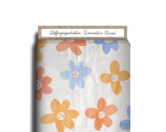 In-house production / Fabrics / In-house fabric production French Terry, Jersey “Summer Time Flowers”