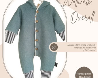 Woolwalk suit lined overall outdoor suit transitional period dino / dinosaur / boys / woolwalk clothing old mint green