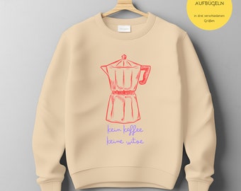 Iron-on image, iron-on motif, to iron on, A6, A5, A4 colorful "No coffee, no jokes" neon orange, lilac, purple