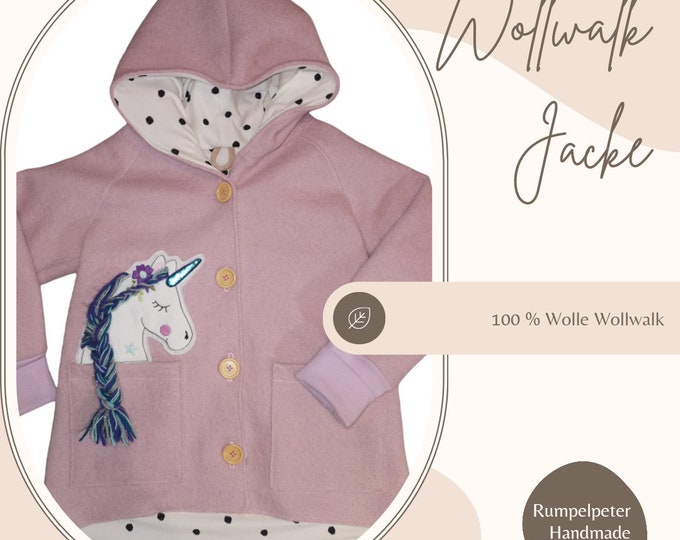 Featured listing image: Woolwalk jacket coat lined jersey dots old pink mauve