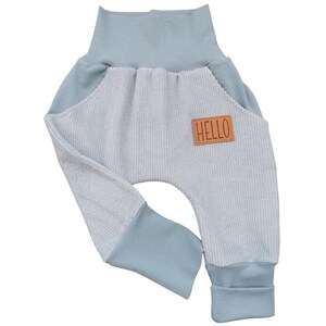 Pump pants, wax pants, ribbed jersey, mint green, label patch image 3