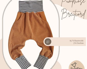 Pump pants, wax pants, rib jersey, mustard yellow, label
