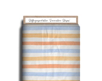 In-house production / Fabrics / In-house fabric production French Terry, Jersey “Summer Time Stripes”