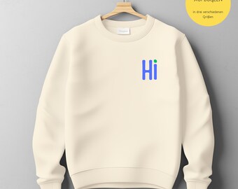 Iron-on image "Hi" / lettering / royal blue / green