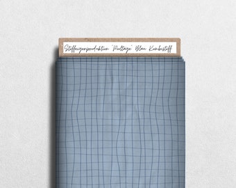 In-house fabric production French Terry, softshell, jersey “Pooltage” blue combination fabric