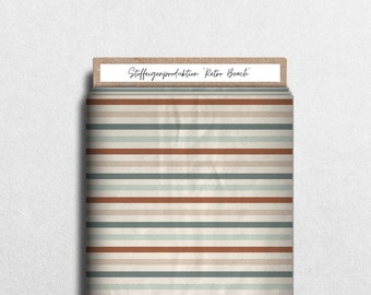 Fabric production Jersey, French Terry, Rib Jersey “Retro Beach Stripes” combination fabric