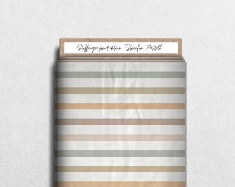 In-house production / Fabrics / In-house fabric production French Terry, Jersey "Construction Vehicles Stripes Pastel"