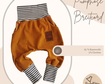 Bloomers| Growing pants| Corduroy pants| Wide corduroy| Camel| Stripes