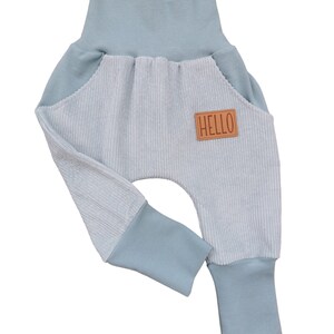 Pump pants, wax pants, ribbed jersey, mint green, label patch image 2