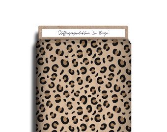 Fabric production French Terry, Softshell, Jersey, Rib Jersey “Leoprint Beige” Leopard Design
