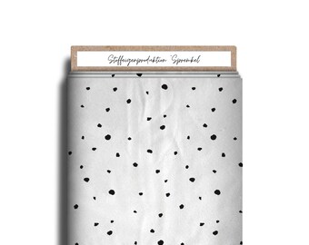 Fabric production Jersey, French Terry, Rib Jersey “Sprinkles” Dots White / Black