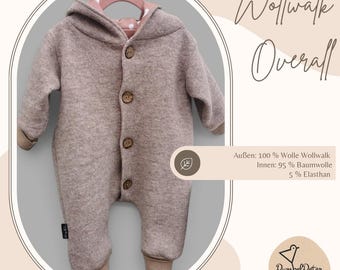 Wool felt suit lined Smokey Beige/Museling-free overall outdoor suit transition spring| Unisex | Outdoor clothing