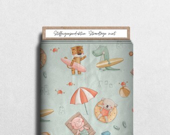 In-house fabric production French Terry, softshell, jersey “Beach Day” mint