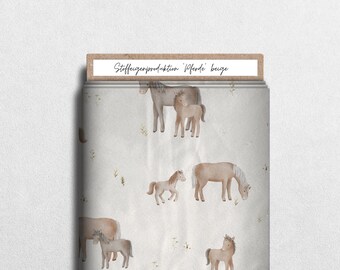 In-house production / Fabrics / In-house fabric production French Terry, Jersey "Horses"