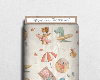 In-house fabric production French Terry, softshell, jersey “Beach Days” cream