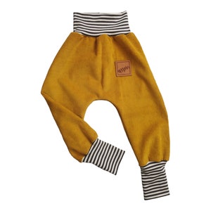 Pump pants, wax pants, rib jersey, mustard yellow, label 110/116 image 2