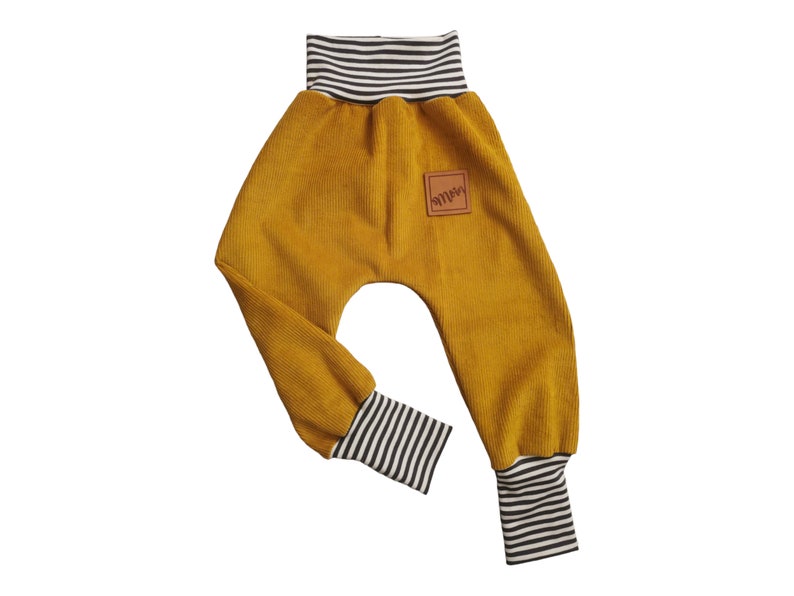 Pump pants, wax pants, rib jersey, mustard yellow, label 110/116 image 2