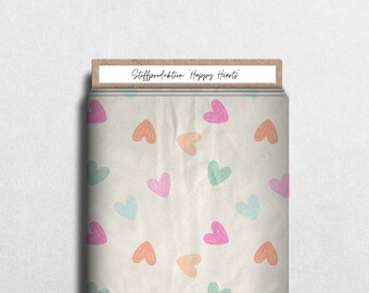 In-house production French terry, softshell, jersey “Happy Hearts”