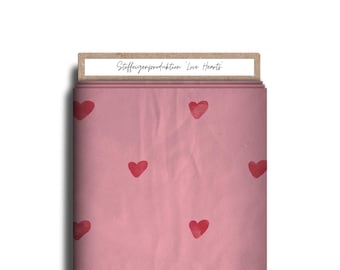 In-house production / Fabrics / In-house fabric production French Terry, Jersey “Love Hearts”