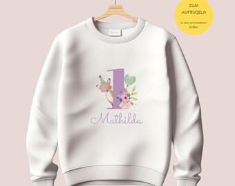Iron-on image Cute Birthday Number/ Birthday/ Girl/ Fox / purple / customizable